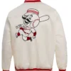 Cincinnati Reds Full Snap White Satin Varsity Jacket