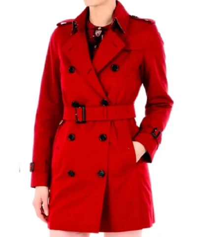 Alternative view of Savannah Guthrie The Today Show 2025 Red Trench Coat