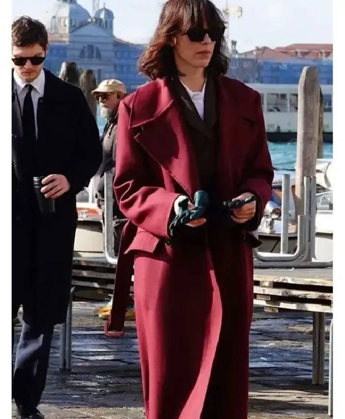 Rebecca Hall The Beauty 2026 Maroon Coat - Image 3