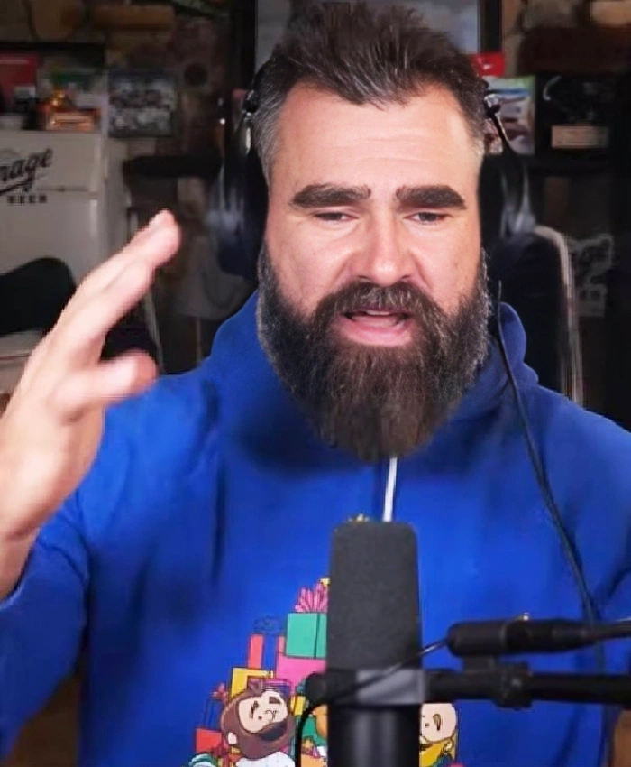 Heights Jason Kelce Blue Graphic Hoodie