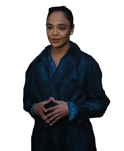 Anna Tv Series His & Hers Tessa Thompson Cotton Black Trench Coat