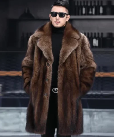 Jaxon Mink Fur Brown Coat
