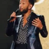 John Legend Words x Music Black Leather Blazer