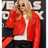 Larter F1 Las Vegas Grand Prix Red Biker Jacket