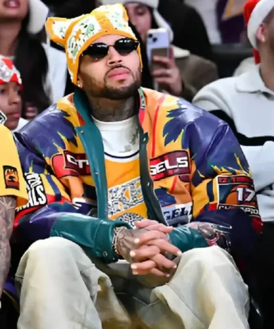 Los Angeles Lakers Chris Brown Game Leather Jacket