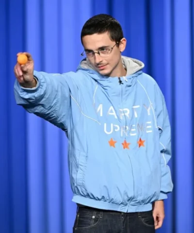 Timothée Chalamet Light Blue Marty Supreme Jacket