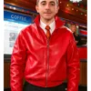 Marty Supreme Timothee Chalamet Red Leather Jacket