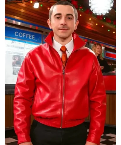 Marty Supreme Timothee Chalamet Red Leather Jacket
