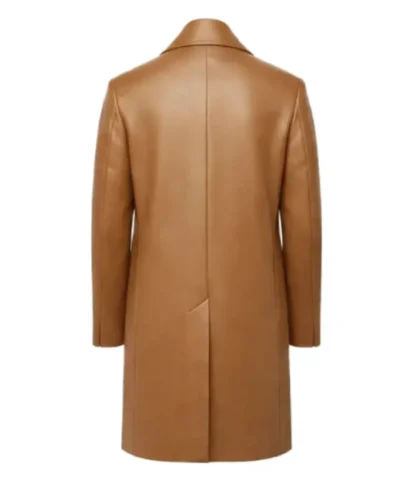 Men Wool Coat in Brown