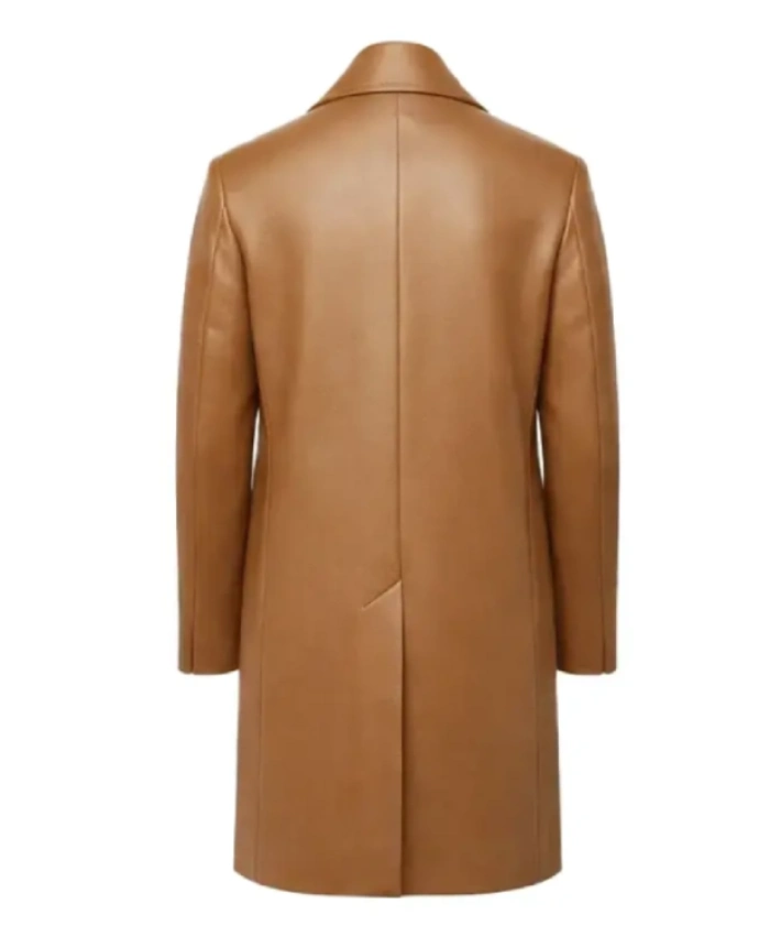 Men Wool Coat in Brown