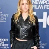 Milly Alcock Newport Beach Film Festival HONORS Black Leather Jacket