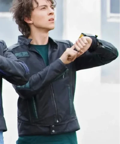 Milo Cawthorne Power Rangers RPM Black Leather Jacket