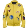 NBA Teams Jeff Hamilton Collage Leather Jacket