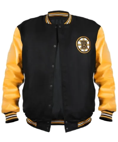 NHL Boston Bruins Leather Bomber Jacket