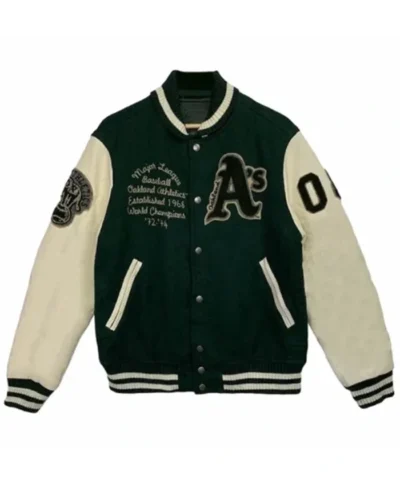 Oakland Athletics Green And Off-White Varsity Jacket