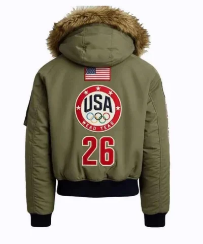 Olympic 2026 Team USA Green Bomber Jacket