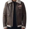 Olympics 2026 Team USA Brown Leather Jacket