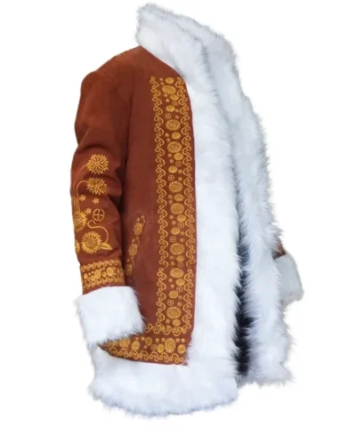 Penny Lane Embroidered Suede Leather Coat