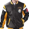 Pittsburgh Steelers Black Varsity Full-Zip Leather Jacket