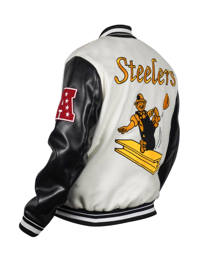 Pittsburgh Steelers Retro Classic Cream and Black Jacket