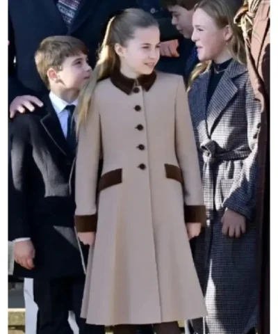 Princess Charlotte Christmas Morning Service 2025 Long Coat