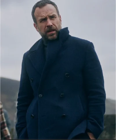 Rafe Spall Under Salt Marsh 2026 Blue Wool Coat