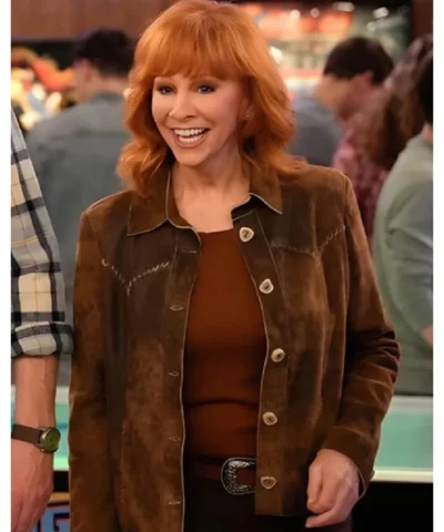 Reba McEntire Happy’s Place S02 Brown Suede Jacket