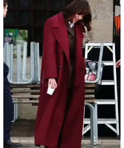 Alternative view of Rebecca Hall The Beauty 2026 Maroon Coat