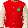 Red and White Christmas Varsity Jacket