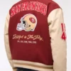 San Francisco 49ers Red And OFF-White Bomber Varsity Jacket