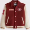 San Francisco 49ers Red And OFF-White Varsity Jacket