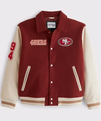 San Francisco 49ers Red And OFF-White Varsity Jacket