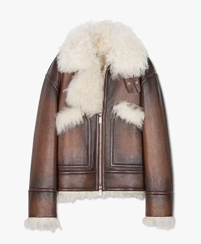 Steve Harvey with Ooze Aviator Swag Shearling Jacket