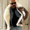 Steve Harvey with Ooze Aviator Swag Shearling Leather Jacket