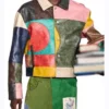 TV Show Good Morning Samuel Arnold Colorblock Leather Jacket