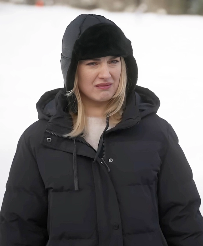 Taylor Jacobson My Secret Santa Black Puffer Coat