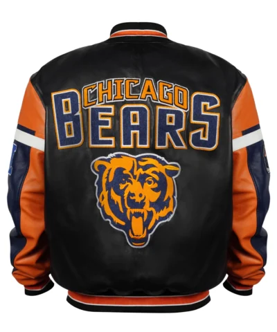 Team Chicago Bears Multicolor Leather Bomber Jacket