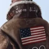 Team USA Brown Leather Flight Jacket