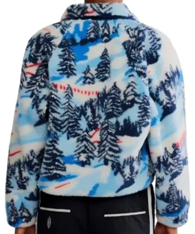 Tree Abstract Print Fleece Jacket
