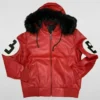 Unisex 8 Ball Multiple Colors Bomber Hooded Leather Jacket