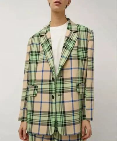 Alternative view of Wear Whatever the F You Want Stacy London Green Plaid Blazer