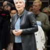 Emma Thompson Down Cemetery Road 2025 Zoë Boehm Black Leather Coat