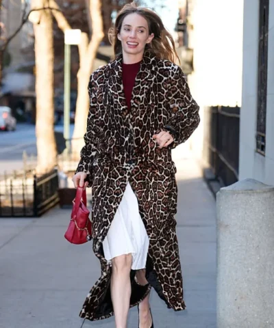 NYC Maya Hawke Leopard Print Coat