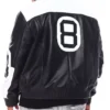 8 Ball Black and White Bomber Leather Jacket
