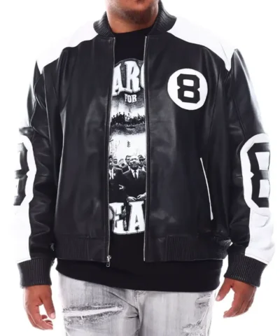 8 Ball Black and White Leather Jacket