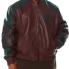 8 Ball Green and Brown Leather Jacket