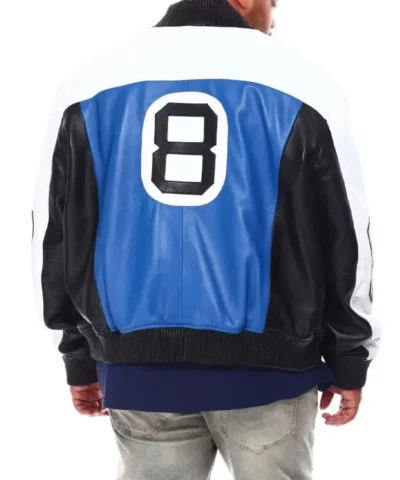 8 Ball Multicolor Bomber Leather Jacket