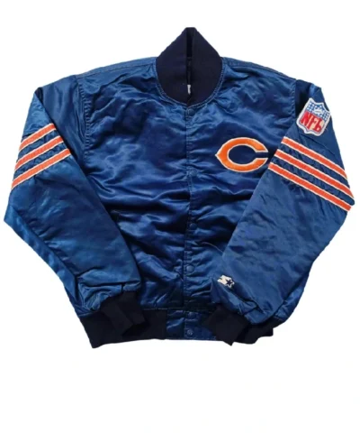 80s Chicago Bears Blue Satin Jacket