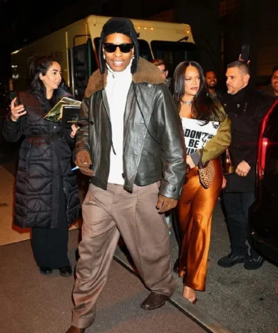A$AP Rocky Brown Fur Collar Jacket