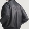 Adidas Essentials Pleather Black Leather Bomber Jacket